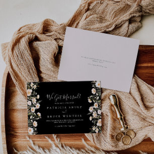 Faire-part Boho classique Blush Fleur sauvage Black Elopement