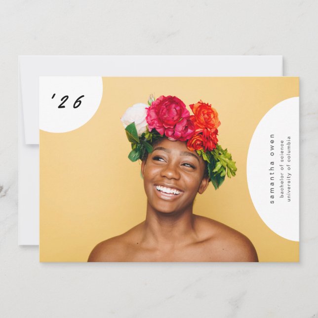 Faire-part Boho Pop Fun University Senior Graduate Two Photo (Devant)