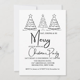Faire-part Boire et être joyeux fête de Noël annuel