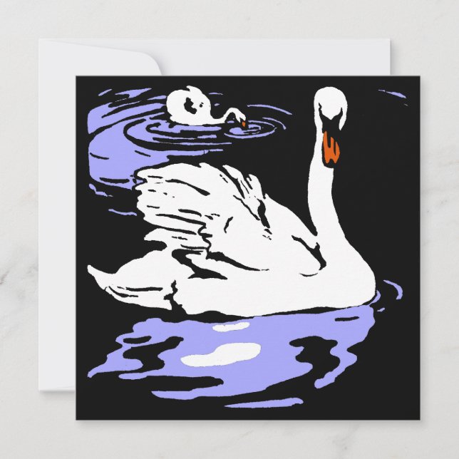 Faire-part Bois de la ferme victorienne Animaux Swans (Devant)