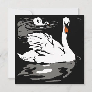 Faire-part Bois de la ferme victorienne Animaux Swans