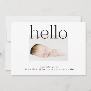 Faire-part bonjour    noir et blanc moderne simple minimalist