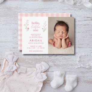 Faire-part Bonjour Petite Fleur Sauvage Photo Naissance Bébé