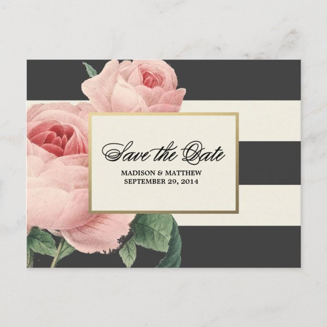 Faire-part Botanical Glamour | Enregistrer la carte postale D (Devant)