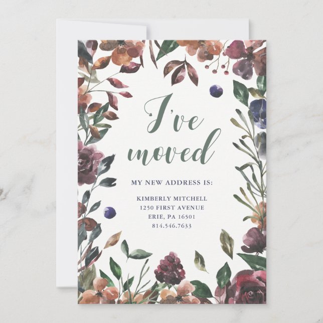 Faire-part Botanique épicée | Nouvelle adresse (Devant)