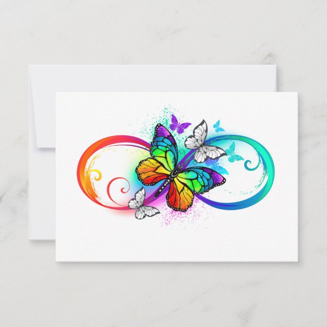 Faire-part Bright infinity with rainbow butterfly (Devant)
