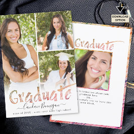 Faire-part Brosse colorée moderne 4 photos