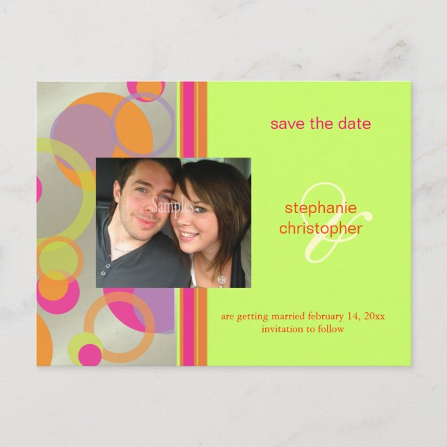 Faire-part Bulles de morue, Enregistrer la date Carte postale (Devant)
