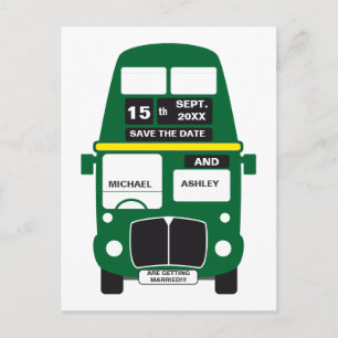 Faire-part Bus vert Enregistrer la carte postale date