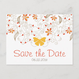 Faire-part Butterfly Whimsy Enregistrer la date Carte postale