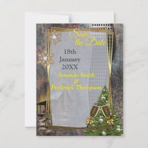 Faire-part Cabine de pierre de famille rustique