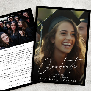 Faire-part Cadre 2 Photo Lycée 2024 Graduation