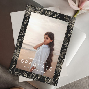 Faire-part Cadre floral Photo College Graduation 2023