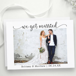 Faire-part Calligraphie cardiaque Nous Avons Marié Mariage ph