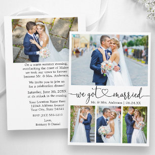 Faire-part Calligraphie Cœur Mariage Après-Partie 5 Photos