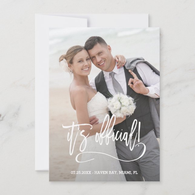 Faire-part Calligraphie moderne C'est le Mariage officiel (Devant)