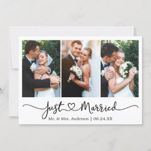 Faire-part Calligraphie moderne Coeur 3 Mariage photo