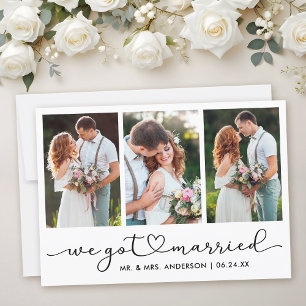 Faire-part Calligraphie moderne Coeur Script 3 Mariage photo