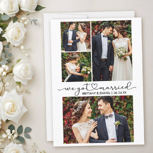 Faire-part Calligraphie moderne Coeur Script 4 Mariage photo