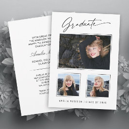 Faire-part Calligraphie moderne Encre Script 3 Photo Gradué