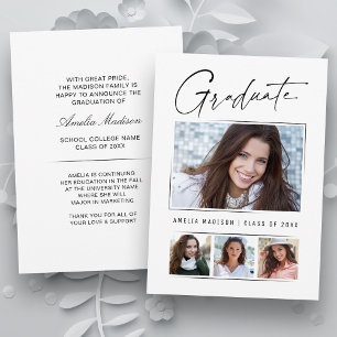 Faire-part Calligraphie unique minimaliste Script d'encre Gra