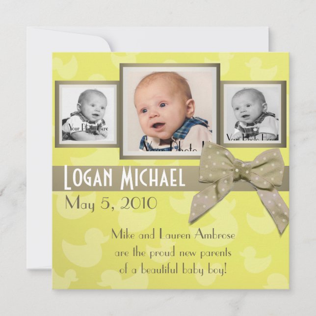 Faire-part Canard Cute (Devant)