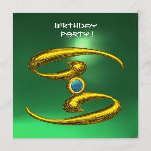 Faire-part CANCER OPALE, Jade jaune clair bleu vert