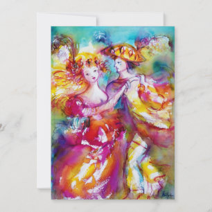 Faire-part CARNIVAL DANCE 2, bleu rose vif