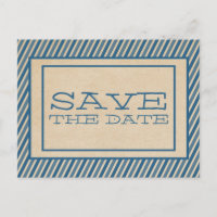 Carte postale "Blue Trendy Stripes" pour annoncer