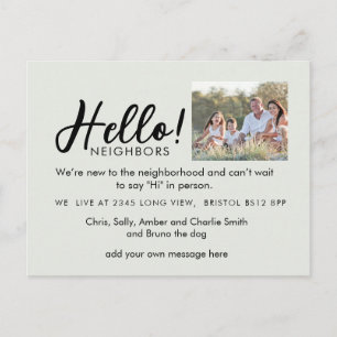Faire-part Carte postale « Bonjour voisin » modifiable Nouv