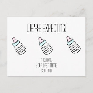 Faire-part Carte postale Bouteille pour bébé