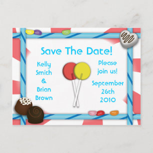 Faire-part Carte postale Candy Save-The-Date