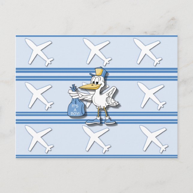 Faire-part Carte postale C'est un garçon (Devant)