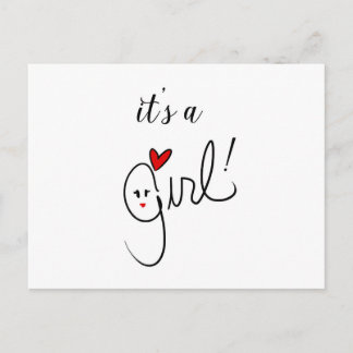 Faire-part Carte postale C'est une fille
