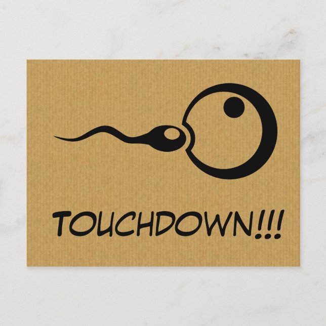 Faire-part Carte postale cool Touchdown grossesse (Devant)
