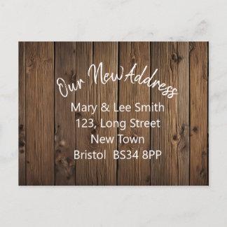 Faire-part carte postale d'adresse rustique