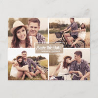 Carte postale d'annonce de date de mariage avec ca