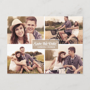 Faire-part Carte postale d'annonce de date de mariage avec ca