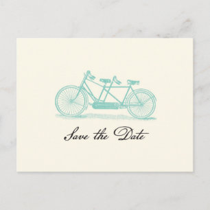 Faire-part Carte postale d'annonce de date de mariage avec vé