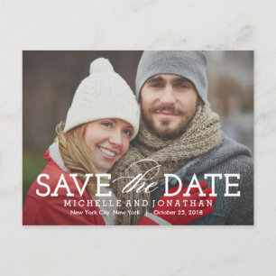 Faire-part Carte postale d'annonce de date de mariage Simplem