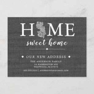 Faire-part Carte postale d'annonce de déménagement dans l'Éta