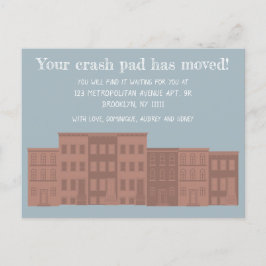 Faire-part Carte postale d'annonce de déménagement en grès br