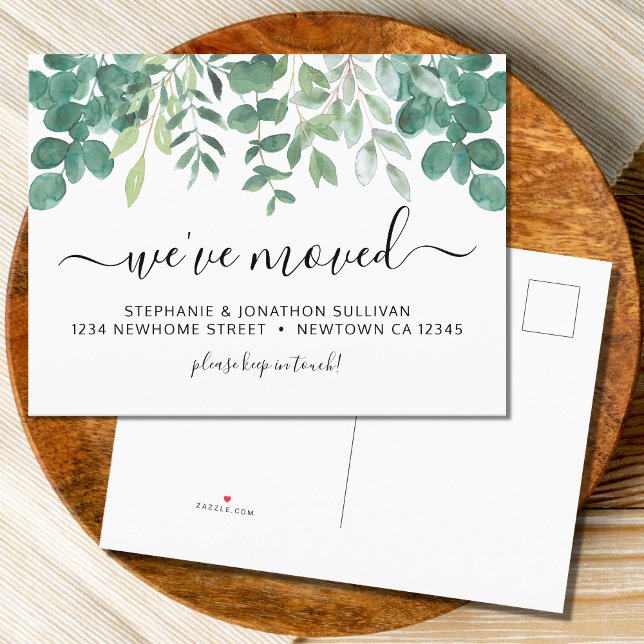 Faire-part Carte postale d'annonce de déménagement Eucalyptus (Créateur téléchargé)