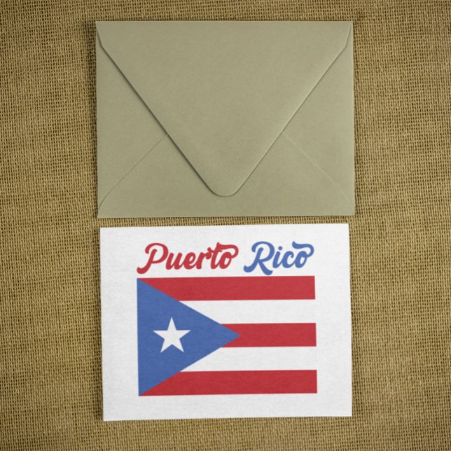 Faire-part Carte postale d'annonce de drapeau unique de Porto (Unique Puerto Rico Flag Postcard)
