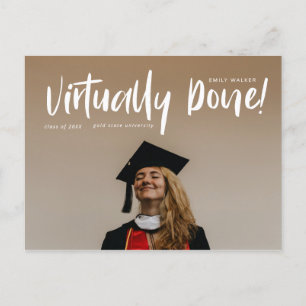 Faire-part carte postale d'annonce de fin d'études virtuellem