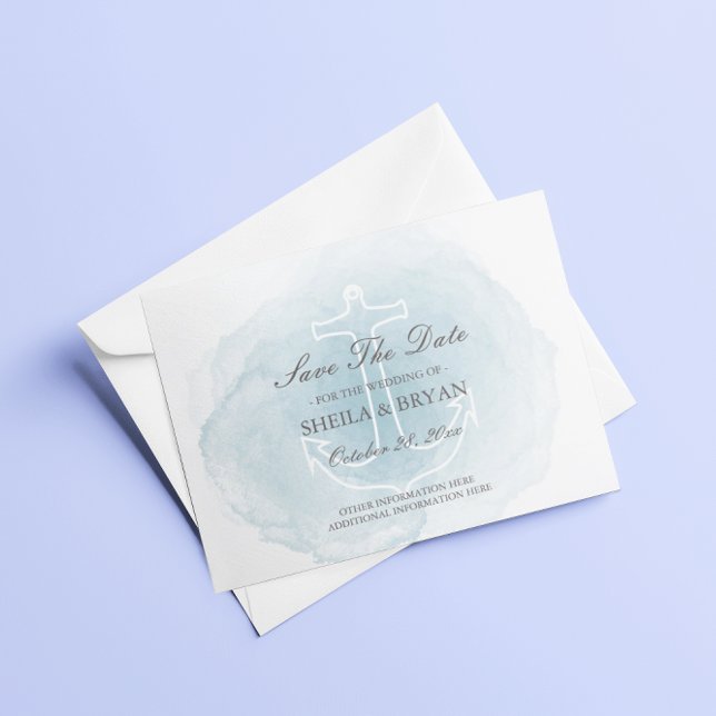 Faire-part Carte postale d'annonce de mariage à l'aquarelle a (Créateur téléchargé)