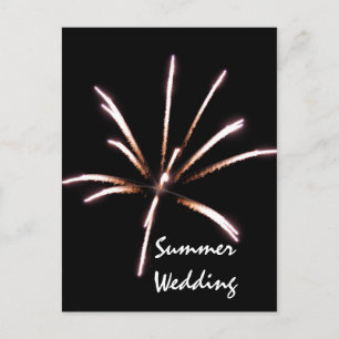 Faire-part Carte postale d'annonce de mariage d'été avec feux