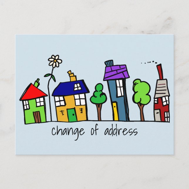 Faire-part Carte postale de changement d'adresse de maison (Devant)