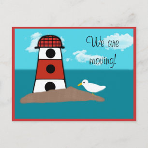 Faire-part Carte postale de changement d'adresse de phare et