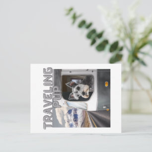 Faire-part Carte postale de chiot voyageur